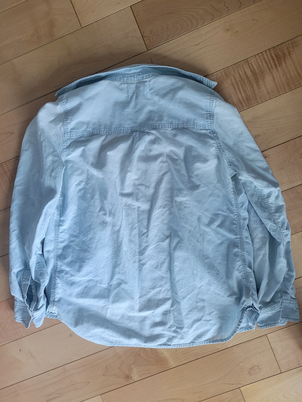 Madewell Slim Chambray Button Down Shirt Light Blue Utility Pocket Cotton Top M - Picture 4 of 9